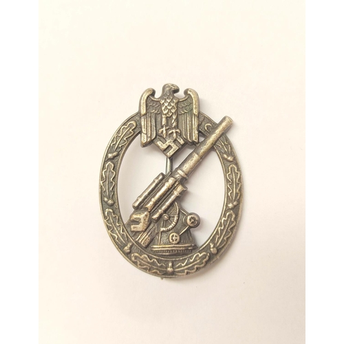 300 - Germany Third Reich: Anti-Aircraft Artillery / Flak badge, the reverse stamped W.H Wien (Wilhelm Hob... 