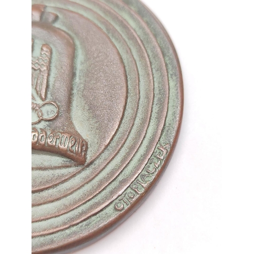 306 - German Third Reich. A 1936 Berlin Olympics bronze Participants Medal designed by Otto Placzek. OBV M... 