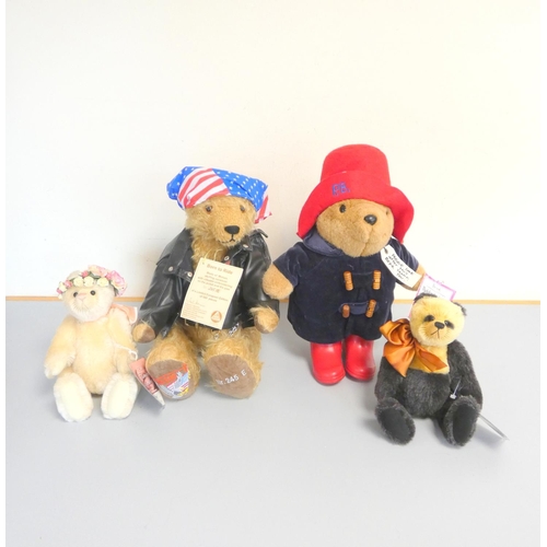 69 - Group of limited edition collector's teddy bears to include a Hermann ''Born to Ride'' biker teddy n... 