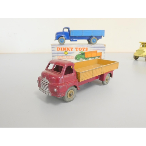 110 - Dinky Toys. Group of diecast models to include a boxed Leyland Comet Wagon 932, Euclid Dump Truck 96... 