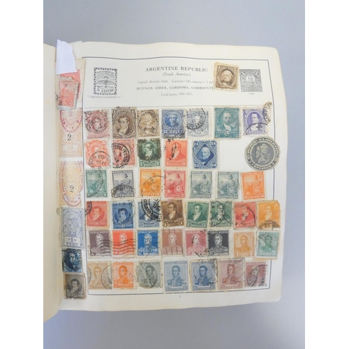 363 - Album of British and World postage stamps to include an imperforated two penny blue (plate letters N... 