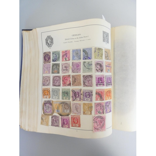 363 - Album of British and World postage stamps to include an imperforated two penny blue (plate letters N... 