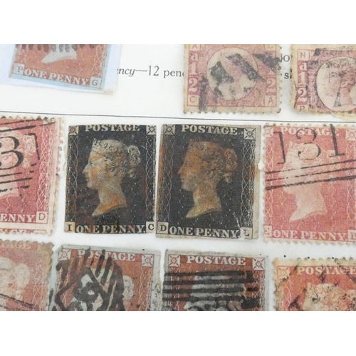 363 - Album of British and World postage stamps to include an imperforated two penny blue (plate letters N... 