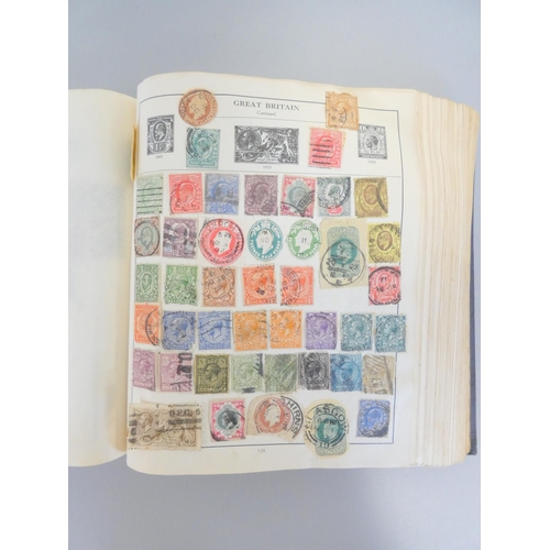 363 - Album of British and World postage stamps to include an imperforated two penny blue (plate letters N... 