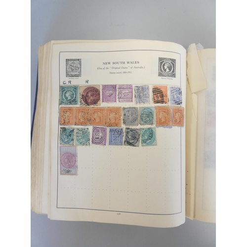 363 - Album of British and World postage stamps to include an imperforated two penny blue (plate letters N... 