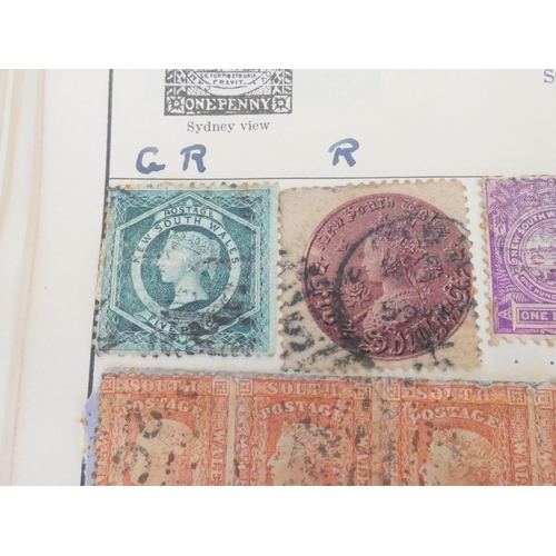 363 - Album of British and World postage stamps to include an imperforated two penny blue (plate letters N... 