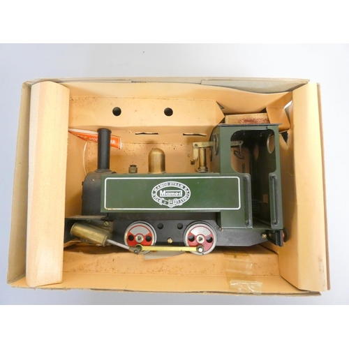 201 - Mamod. Boxed SL1 live-steam 0-4-0 side-tank locomotive in green livery with variable speed forward a... 