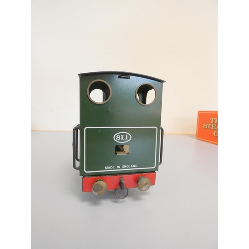 201 - Mamod. Boxed SL1 live-steam 0-4-0 side-tank locomotive in green livery with variable speed forward a... 