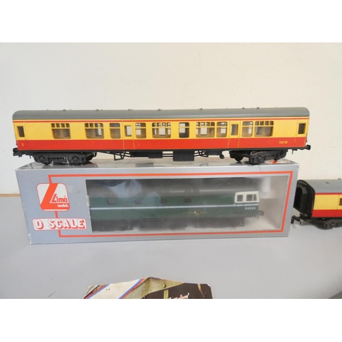 206 - Lima. Boxed 0 gauge model railways including 216576A2 Diesel locomotive D6506, and three composite c... 