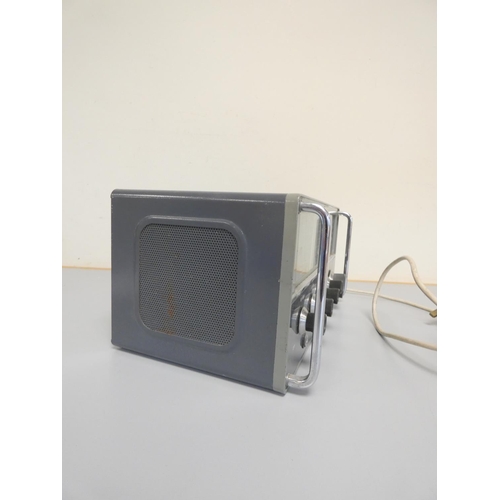 406 - Eddystone - An Eddystone EC10 radio receiver in grey case with five dials to front and headphones po... 