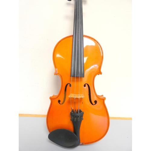 420 - 4/4 Skylark MV005 violin, spruce top with two piece maple back. With case and bow.