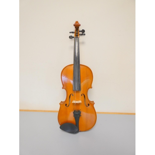 422 - 4/4 Skylark violin, spruce top with two piece maple back. With case and bow.