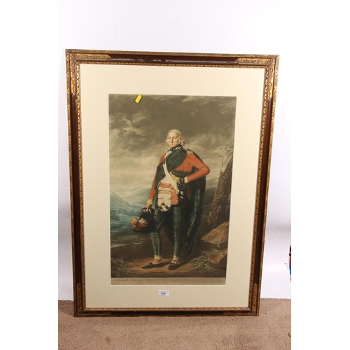 414 - After SIR HENRY RAEBURN RA (1756-1823), Sir John Sinclair, mezzotint coloured print, pencil signed '... 