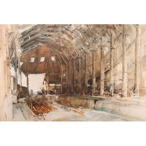 481 - SIR WILLIAM RUSSELL FLINT RA PRWS RSW (British 1880-1969), Devonport Dockyard, print, limited editio... 