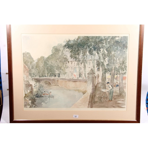 482 - FRANCIS RUSSELL FLINT (British 1915-1977), French street artist print, signed in pencil lower right,... 