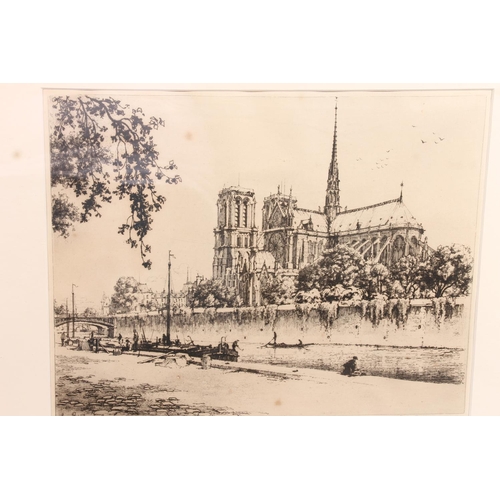 491 - EUGENE BEJOT (French 1867-1931), Notre Dame Cathedral Paris, etching, signed lower right in pencil a... 