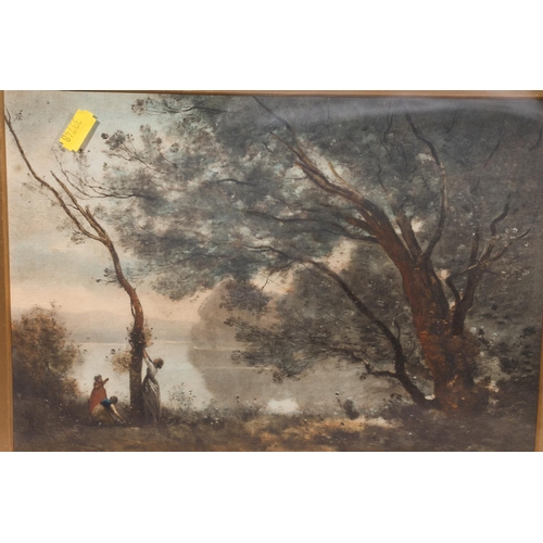 494 - After JEAN BAPTISTE CAMILLE COROT (French 1796-1875), pair of prints, 22cm x 30cm, gilt frames 39cm ... 