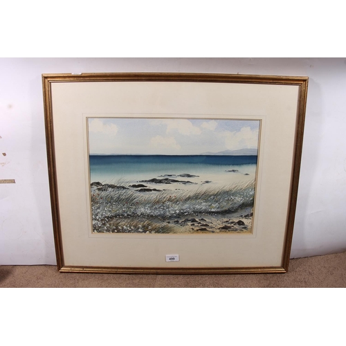 499 - DAVID GRAHAM, West Coast Shoreline near Arisaig 1987, watercolour, signed and dated 1986 lower right... 