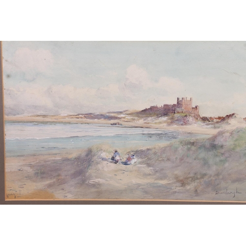 448 - THOMAS SWIFT HUTTON (Scottish 1860-1935), Bamburgh Castle, watercolour, signed lower left, titled lo... 