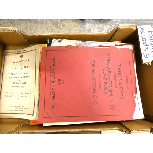 167 - Box of vintage sheet music.