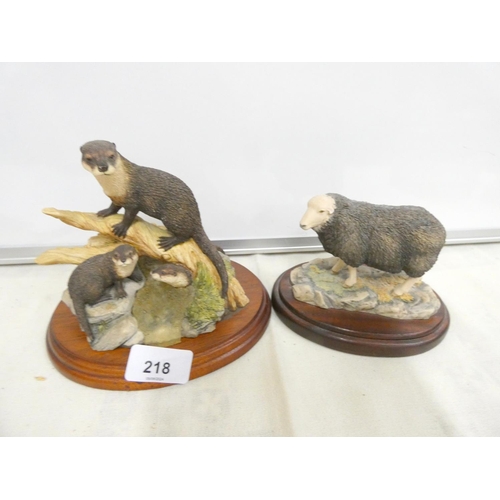 218 - Two Border Fine Arts including Otters Chiltern Collection and Herwicke Ewe