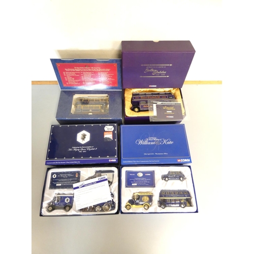 120 - Corgi. Four Royal Commemorative boxed models to include QEII Diamond Jubilee set 1288 / 5000, 2011 W... 