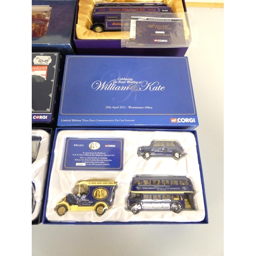 120 - Corgi. Four Royal Commemorative boxed models to include QEII Diamond Jubilee set 1288 / 5000, 2011 W... 