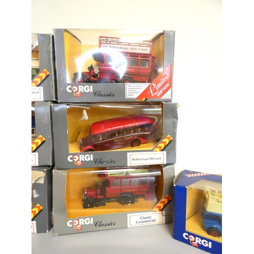 121 - Corgi Classics. Group of boxed model vehicles to include an AEC 508 5 Ton Cabover C945/3, Bedford Ty... 