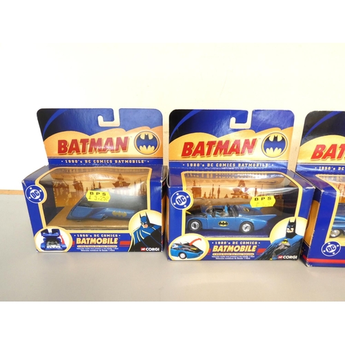 125 - Corgi Batman. Eight 1:43 scale boxed models to include 1960s Batmarine 77305, Jokermobile 77304, 194... 