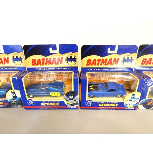 125 - Corgi Batman. Eight 1:43 scale boxed models to include 1960s Batmarine 77305, Jokermobile 77304, 194... 