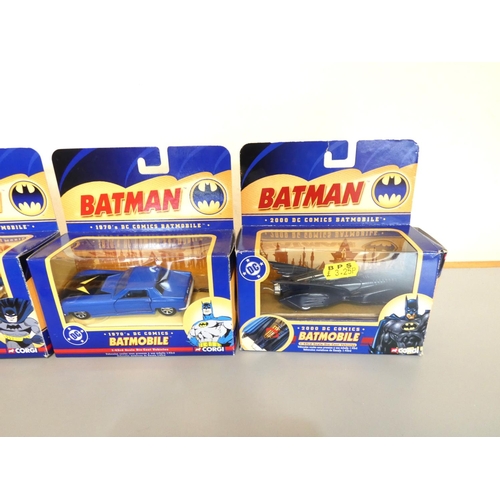 125 - Corgi Batman. Eight 1:43 scale boxed models to include 1960s Batmarine 77305, Jokermobile 77304, 194... 