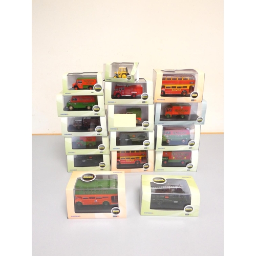 128 - Oxford Diecast Ltd. Sixteen 1:76 scale model vehicles to include Oxford Commercials AFS Fire Engine ... 