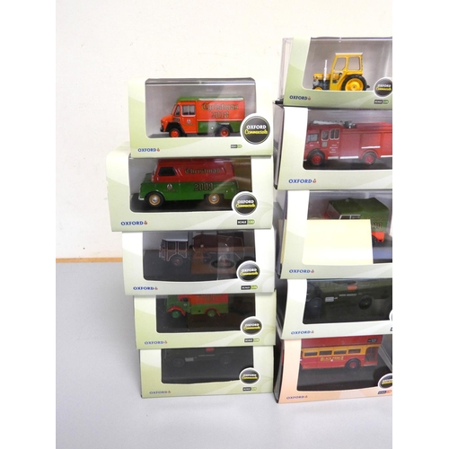 128 - Oxford Diecast Ltd. Sixteen 1:76 scale model vehicles to include Oxford Commercials AFS Fire Engine ... 