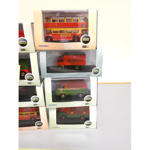 128 - Oxford Diecast Ltd. Sixteen 1:76 scale model vehicles to include Oxford Commercials AFS Fire Engine ... 