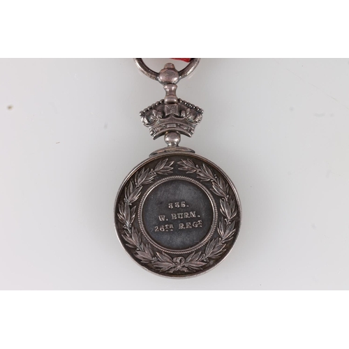 1023 - Medal of 335 W Burn of the 26th (Cameronians) Regiment of Foot comprising Abyssinian War medal 1869 ... 