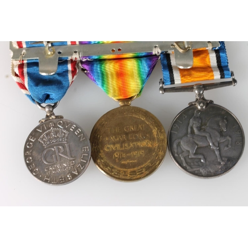 1244 - Medals of 5674 Private A Tait of the 2nd Battalion Lovat Scouts comprising WWI war medal and victory... 