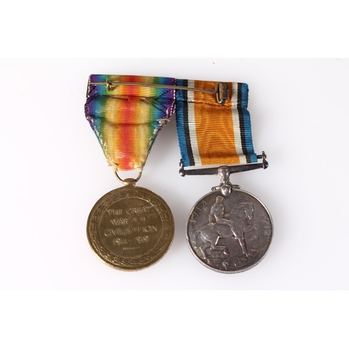 1233 - Medals of 31497 Private J Brannan of the Gordon Highlanders comprising WWI war medal and victory med... 