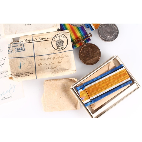 1246 - Possible family medal group comprising medals of 103314 Robert Thomas Whyte comprising WWI war medal... 