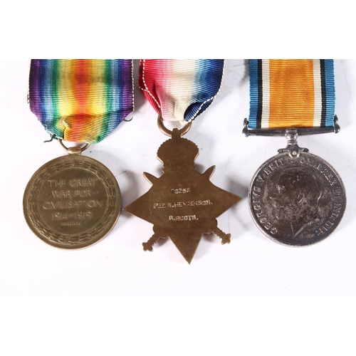 1272 - Medals of 10235 Private W Henderson of the Royal Scots comprising WWI war medal, victory medal and 1... 