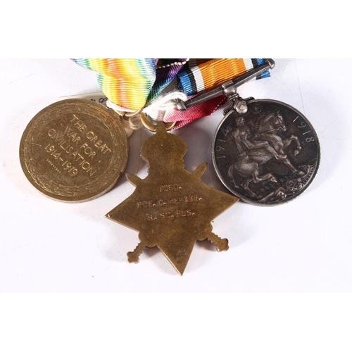 1279 - Medals of 7060 Private D Hewitt of the Royal Scots Fusiliers comprising WWI war medal, victory medal... 