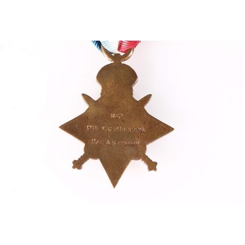 1306 - Medal of 847 Private V C Robinson of the 2nd Battalion Argyll & Sutherland Highlanders comprisin... 