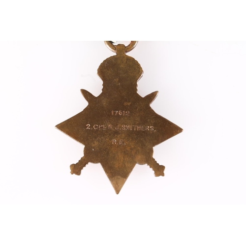 1320 - Medal of 17512 2nd Corporal W J Smithers of the Royal Engineers comprising WWI 1914 Mons star [17512... 