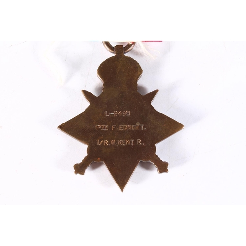 1327 - Medal of L8498 Private F Edmett of the 1st Battalion (The Queen's Own) Royal West Kent Regiment comp... 