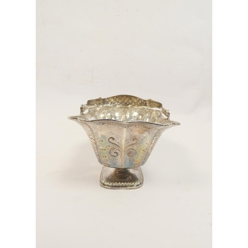 97 - Dutch early 19th century silver sugar basket of moulded oval shape with chased decoration by Bonebak... 