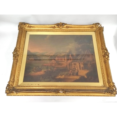 266 - Flemish School 19th CenturyRiver and Landscape scene with figuresOil on canvas48cm x 64cm.... 