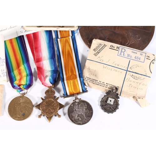 1171 - Medals of 20102 Private John Albert Fawcett of the 9th Battalion West Yorkshire Regiment (Prince of ... 