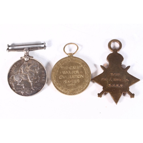 1173 - Medals of 12/1561 Private Alexander Borthwick of the Auckland Regiment New Zealand Expeditionary For... 