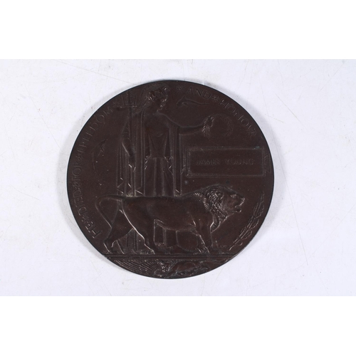 1178 - Medal of James Young comprising WWI death plaque [JAMES YOUNG].