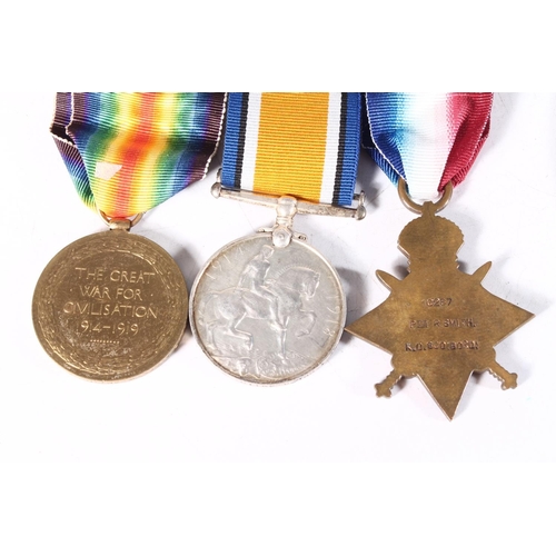 1191 - Medals of 10287 Private / Acting Corporal Robert Smith of the 1st/4th Battalion King's Own Scottish ... 