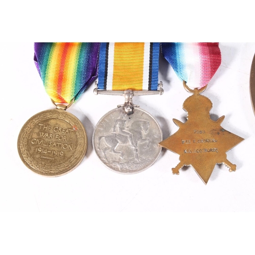 1193 - Medals of 7288 Private Frank Croker of the 6th Battalion Kings Own Scottish Borderers KOSB, who died... 